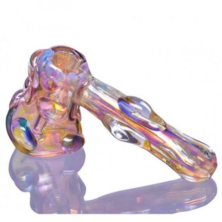 6" Golden Fumed Hammer Bubbler Golden Tint New