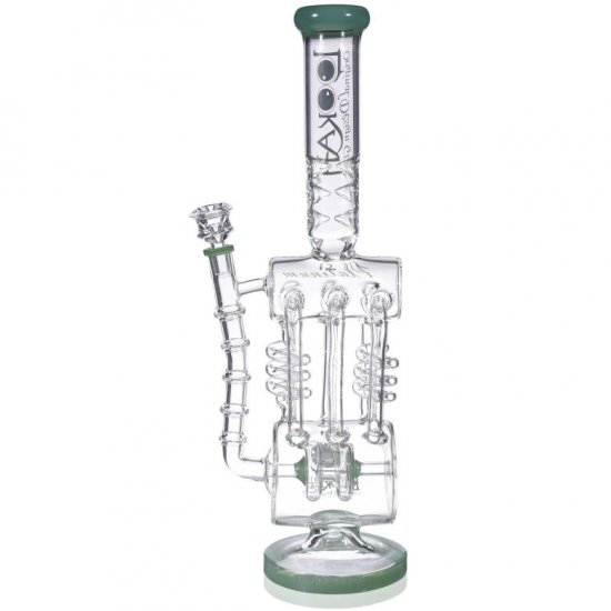 The Missing Alderaan Relic Lookah Platinum Series Bong 18\" Barrel Spiral Blast Recycle Ice Glass Bong Lake Green New