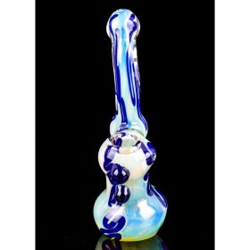 Smoki'n Sky 6" Fumed Heavy Weight Bubbler Blue Accent New