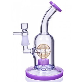 The Attraction 7" Titled Showerhead Perc Bong/Dab Rig Purple New