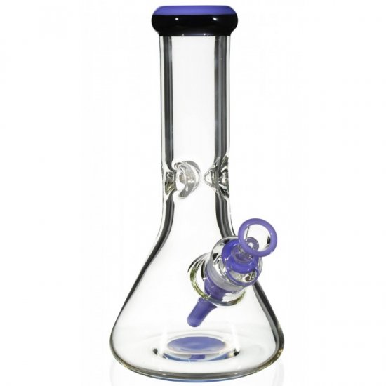 Simply Thick 10\" Beaker Bottom Bong 8mm Thick with American Color Purple New