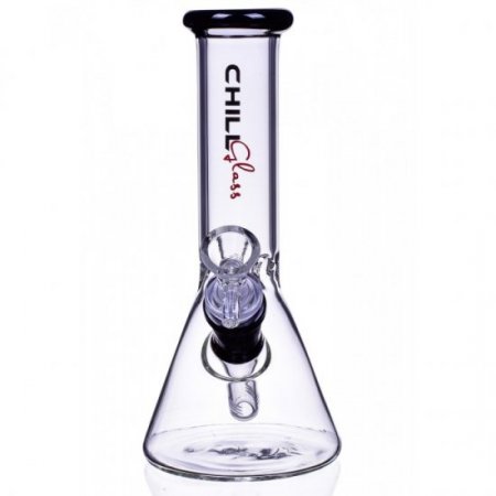 8" ChillGlass Clear Beaker Base Bong Water Pipe Black New