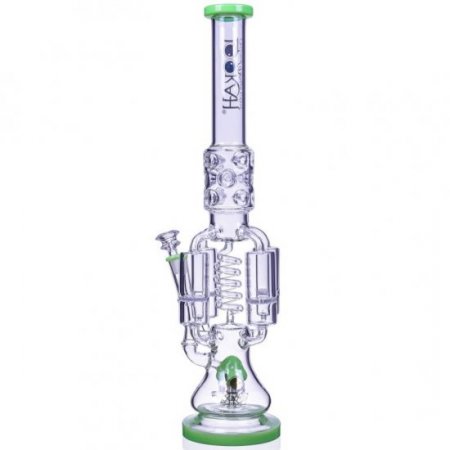 Strange Smoke Lookah 20" Sprinkler Perc And Quad Honeycomb Bong Green New