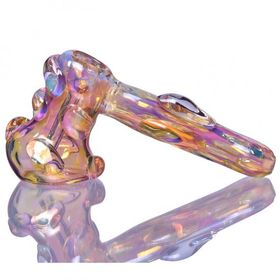 6\" Golden Fumed Hammer Bubbler Golden Tint New