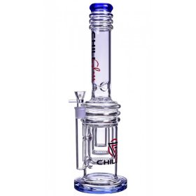 Chill Glass 17" Bong with Triple Honeycomb Percs Very Thick and Heavy Clear Blue New