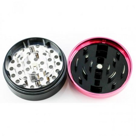 Mighty Morphin Pink Ranger Chromium Crusher Convex Cap Dual Four-Part Grinder 62MM Pink New