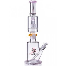 Chill Glass 20" Bong with Multi Percs with a Downstem and Bowl Pink New