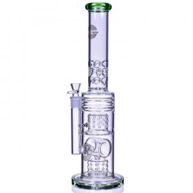 The Wicked Tower 18" Straight Swiss to Donut Perc Bong Teal New