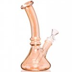 Royal Smoker's 8" Tilted Neck Shiny Bong Golden Fumed New