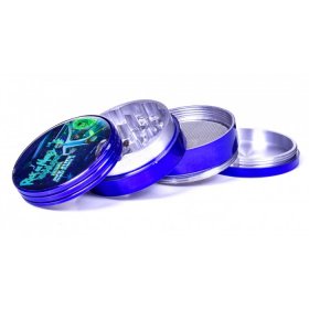 The Time Travelers Rick & Morty Four Part Aluminium Grinder Blue New