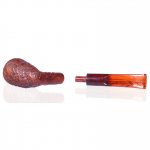 5.5" Italian Wooden Pipe Burl Wood Finish New