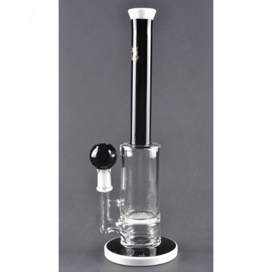 12\" Honeycomb Oil Rig Black Tube and White Accents New