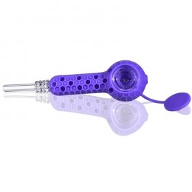 Stratus 2 in 1 Honey Dab Straw and Silicone Hand Pipe Purple New