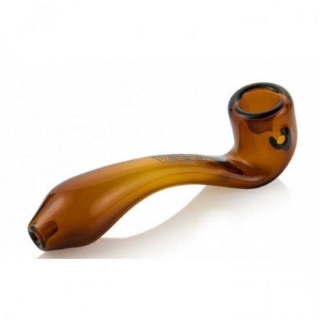 GRAV Classic Sherlock 6" Shiny Curved Sherlock Glass Hand Pipe - Amber New