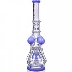 The Amazonian Trophy LOOKAH PLATINUM SERIES 19" SMOKING BONG WITH 4 CIRCULAR CHAMBER RECYCLER AND SPRINKLER MUSHROOM PERC Milky Blue New
