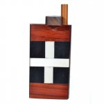 Fancy Wooden Dugout Includes Cig Pipe Dark Brown Cross New