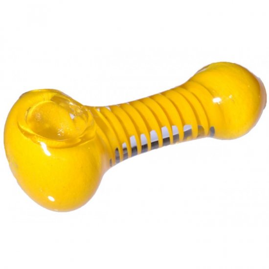 4\" Twisted Spiral Hand Pipe - Yellow New