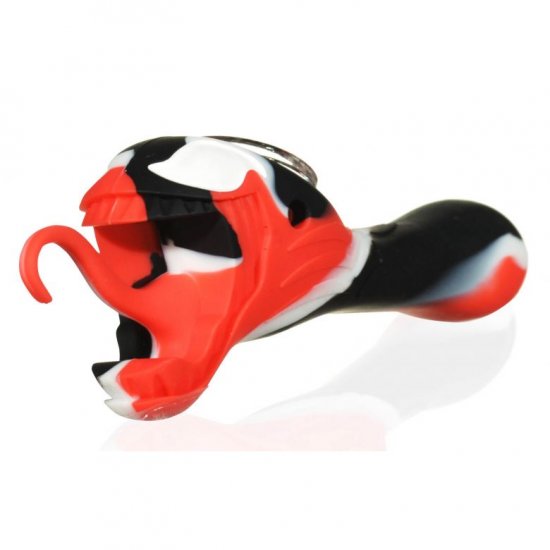 5\" Venom head Silicone Hand Pipe With Removable Glass Bowl and A Built In Glass Screen New
