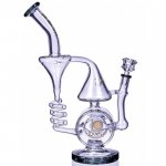 Smoke Artillery Lookah 13" BARREL SPIRAL CONE RECYCLE BENT NECK GLASS WATER PIPE Ash Black New