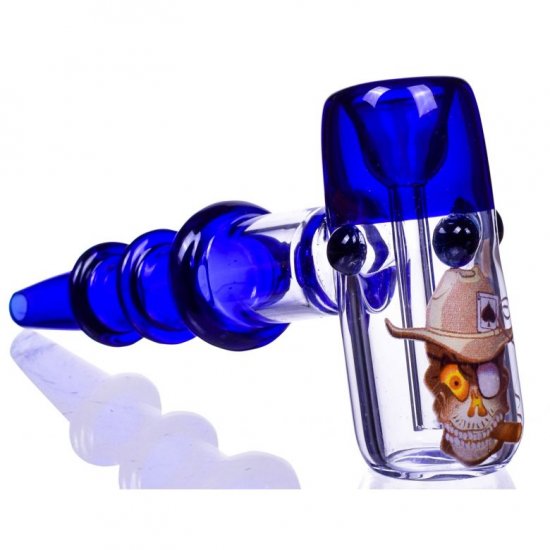 King of The Dead 7.5\" Tripe Ringed Hammer Bubbler Blue New