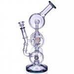 The Maze Lookah 13" Spiral Coil Perc Recycler Bong Ash Black New