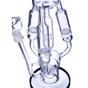 The Arctic Quad Cooler 16 Recycler with Honeycomb Bong With Sprinkler Percolators Black New