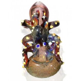 Octopus Reef - 5 Burnt Orange and Blue Hand Pipe with Octopus New