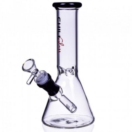 8" ChillGlass Clear Beaker Base Bong Water Pipe Black New