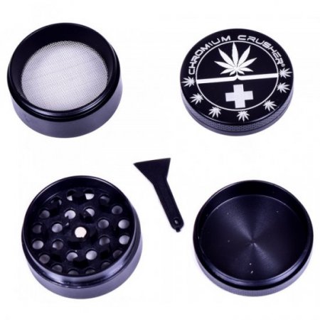 Hemp Leaf Chromium Crusher Dual Four Part Grinder 40mm New