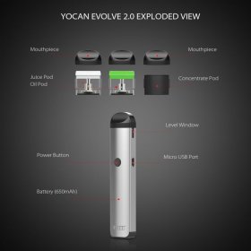 YOCAN EVOLVE 2.0 E-LIQUID, THICK OIL, AND CONCENTRATE VAPORIZER KIT BLACK New