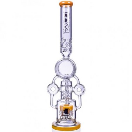 Lord Of Space Stone Lookah 21" Donut Recycler Domed Sprinkler Perc Bong Milky Amber New