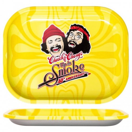 Cheech & Chong \"40th Anniversary\" Yellow Rolling Tray Small New