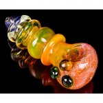 Outter Matter - 5" Gold Fumed 24KT Fritted Glass Hand Pipe - Peach New