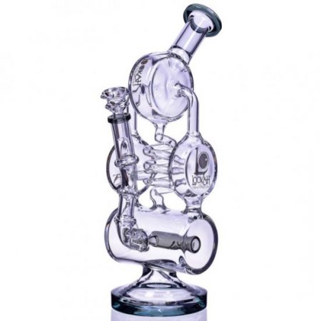 The Maze Lookah 13" Spiral Coil Perc Recycler Bong Ash Black New