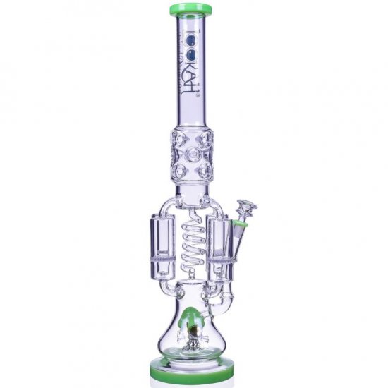 Strange Smoke Lookah 20\" Sprinkler Perc And Quad Honeycomb Bong Green New