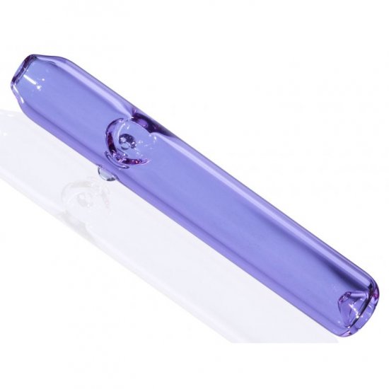 6\" CLEAR PURPLE STEAMROLLER Glass Hand Pipe New