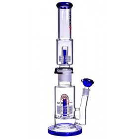 Chill Glass 19" Bong with Double Inline Matrix Perc Blue New