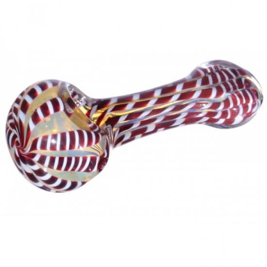 4\" Fumed hypnotic Glass Spoon Hand Pipe - Rich Red New