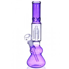 12" Slotted 4 Arm Tree Perc Glass Bong Water Pipe Girly Hot Purple Bong New