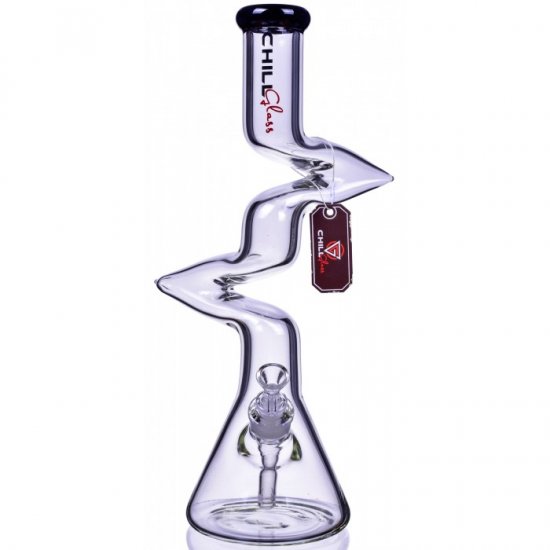 Chill Glass 17\" Double Monster Zong Bong Water Pipe Black New