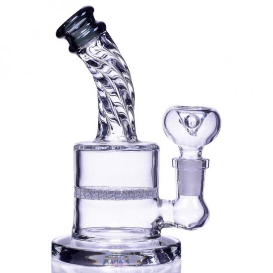 The Smokebrust 6\" Tilted Honeycomb Bong Water Pipe Clear Black New
