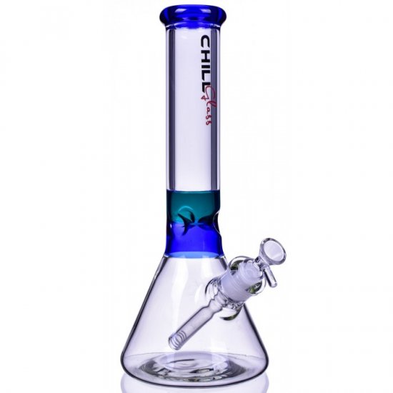 The Chimera Chill Glass 14\" Dual Tone Thick & Heavy Beaker Bong Teal/Blue New