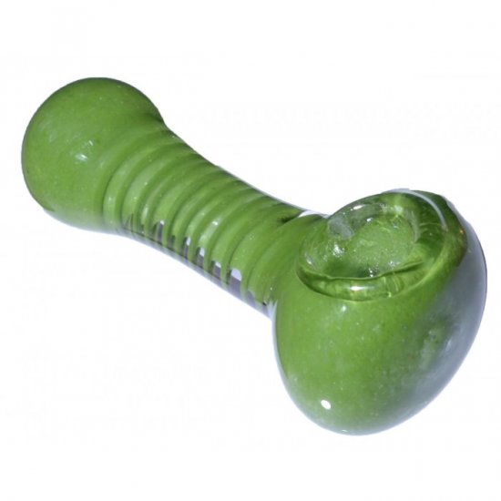 4\" Twisted Spiral Hand Pipe - Olive New