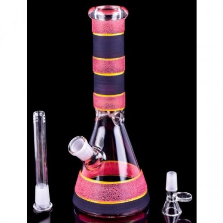 Cotton Candy 10" Dual Frosted Color Beaker Bong Red New