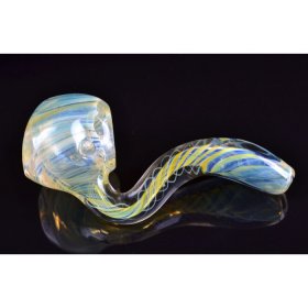 3.5" Swirled Color Changing Sherlock Fumed Glass Spoon Hand Pipe New