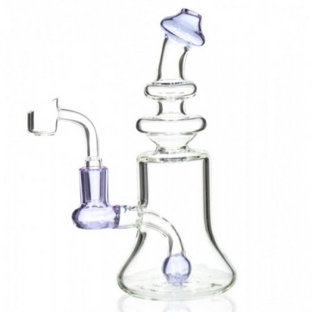 The Clarity Bong 8 High Quality Water Pipe with Ball Shaped Perc and a 14MM banger- Purple New