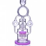 The Quidditch 21" Triple Donut Multi Perc Bong Pink New