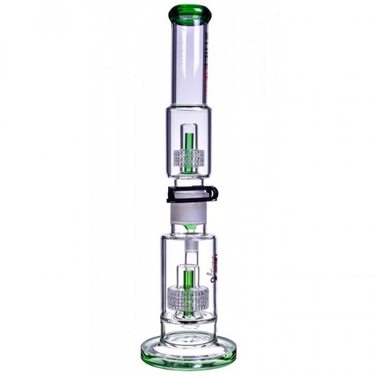 Chill Glass 19\" Bong with Double Inline Matrix Perc Green New