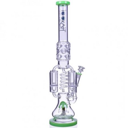 Strange Smoke Lookah 20" Sprinkler Perc And Quad Honeycomb Bong Green New