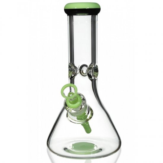 Simply Thick 10\" Beaker Bottom Bong 8mm Thick with American Color American Green New